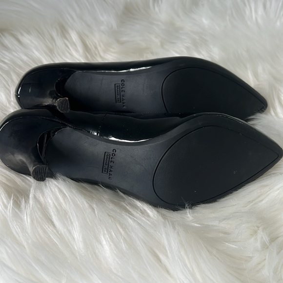 Cole Haan Heels Black Patent Leather Pointed Toe Womens Size 8 B - Picture 5 of 6
